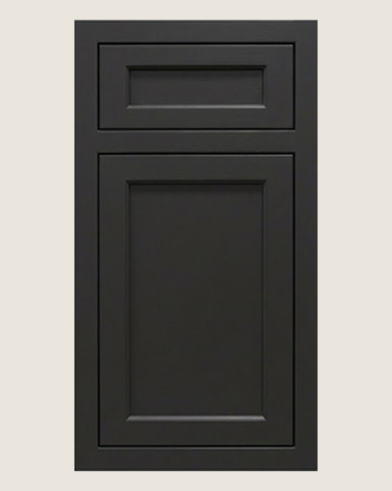 Inset cabinet door in Nightfall finish — full view